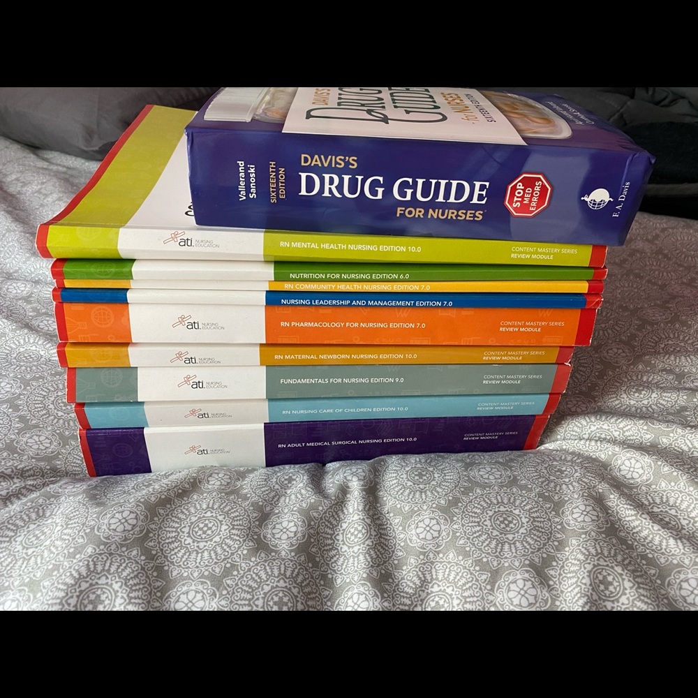 Nursing school textbooks (ATI and Davis)